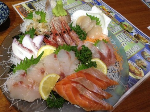 Super-sized sashimi plate